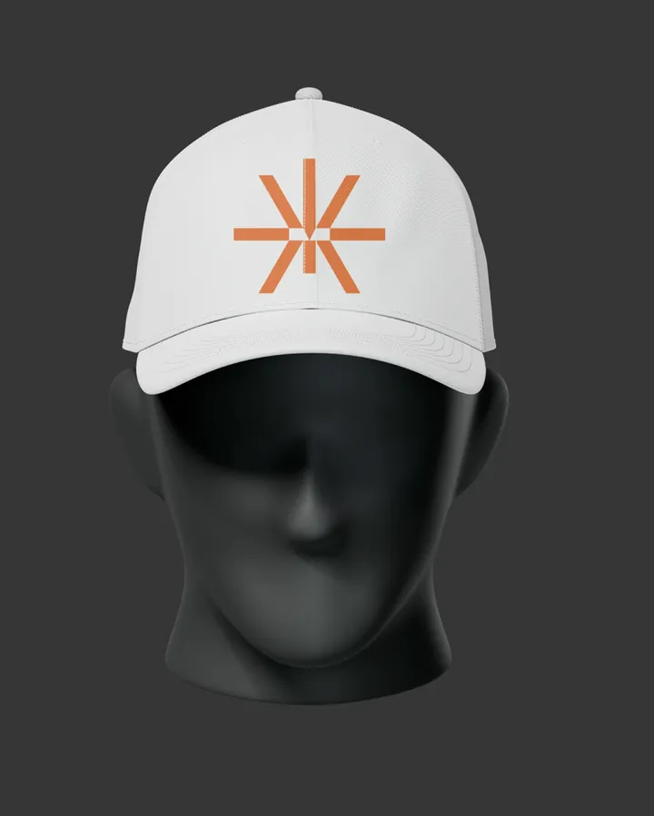 Branded white cap
