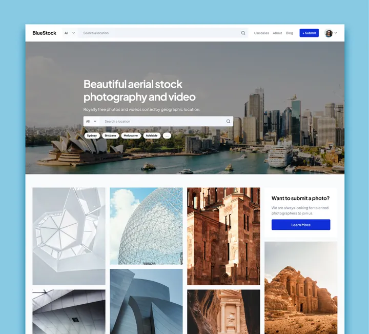 Stock photography website