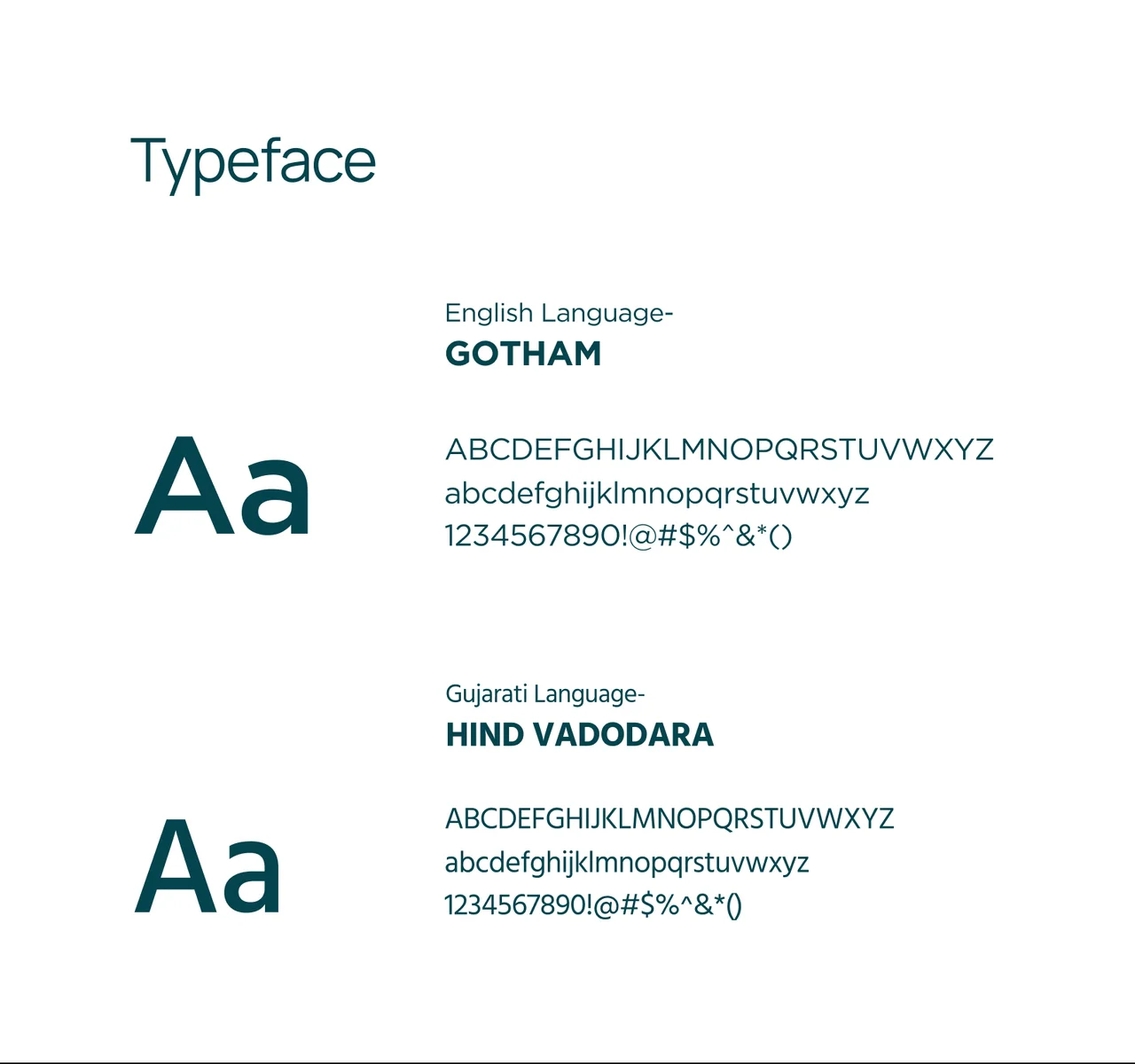 Typefaces: Gotham and Hind Vadodara