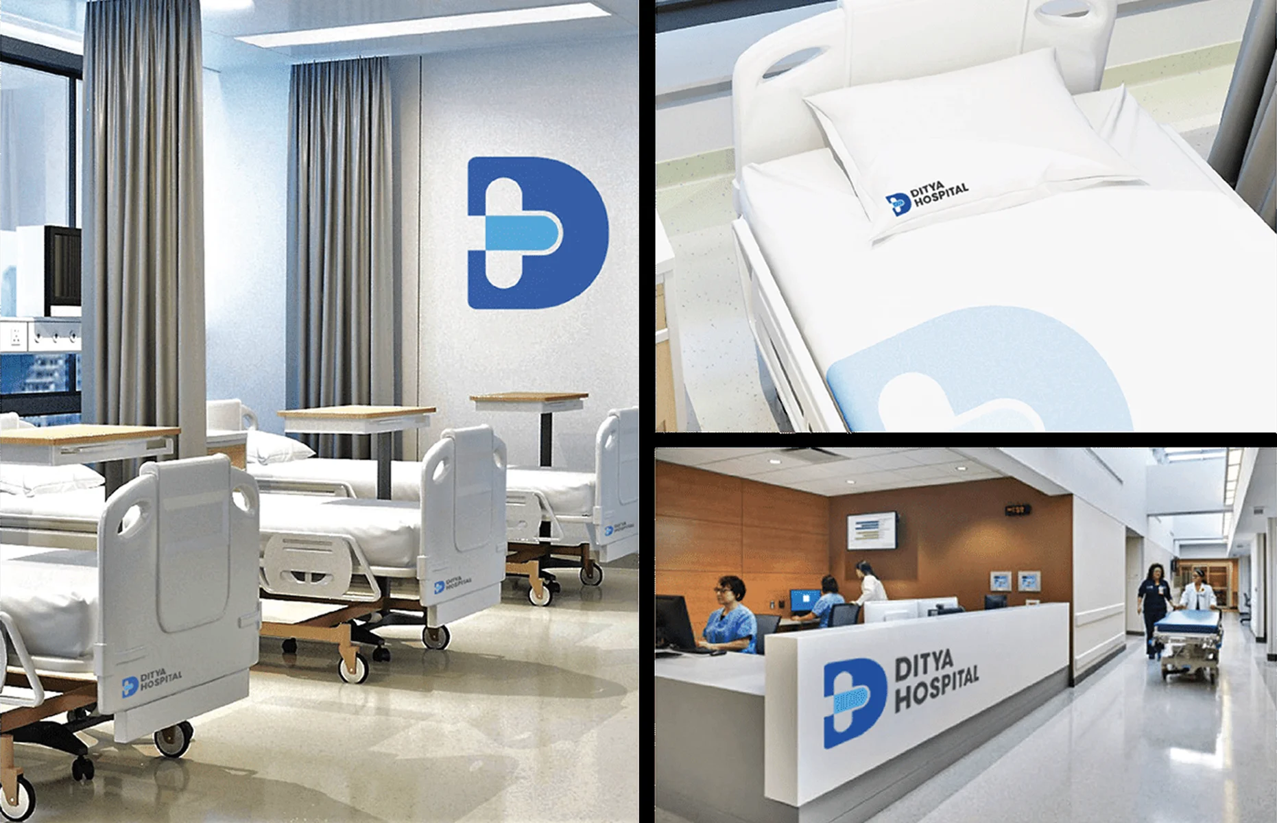 Ward, bedding and reception interiors