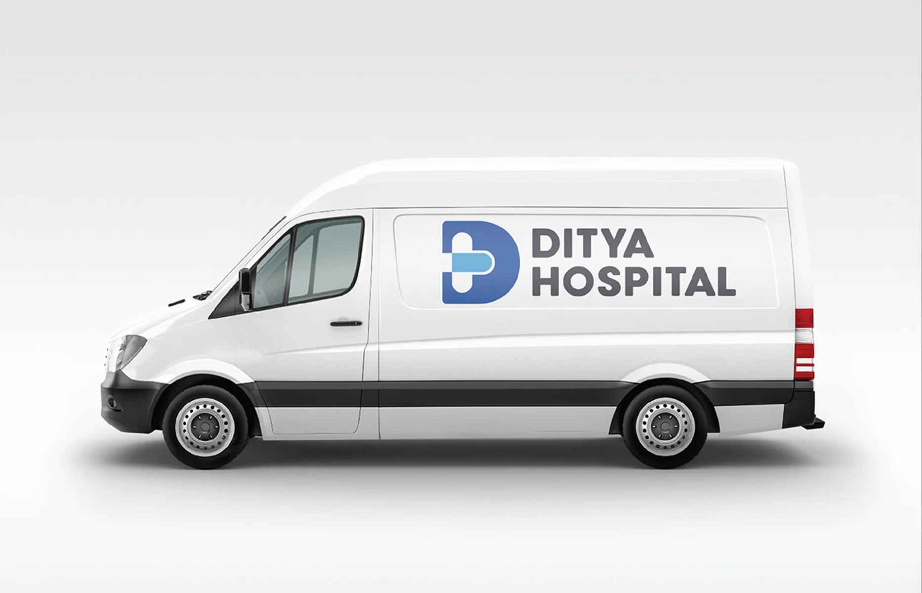 Branded ambulance van