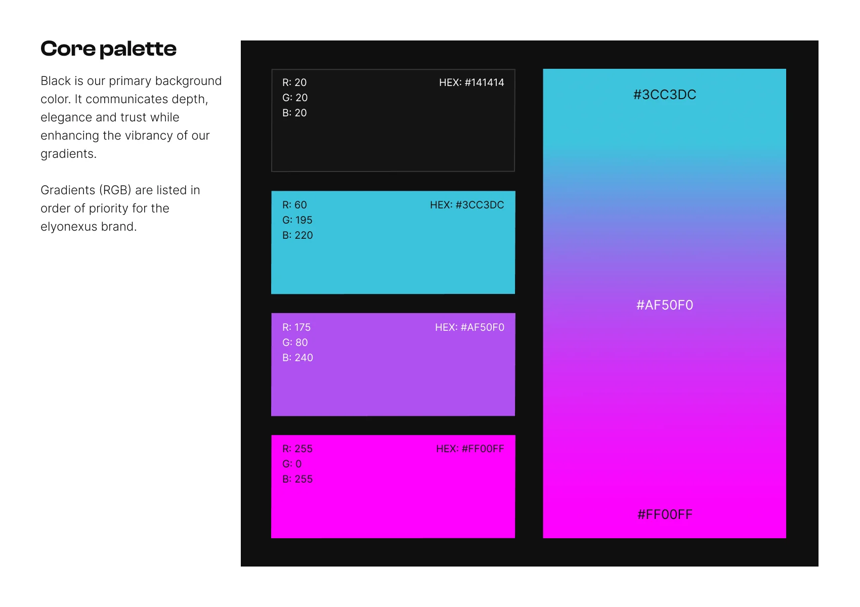 Core colour palette