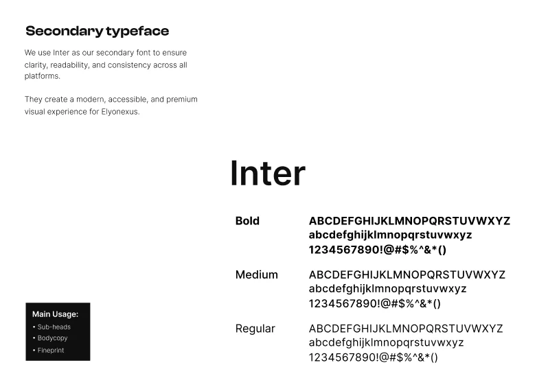 Secondary typeface
