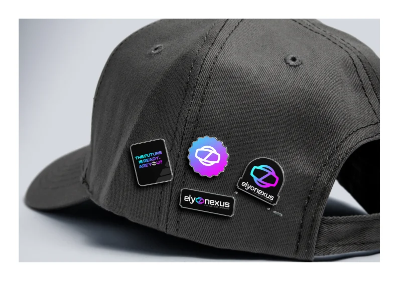 Cap with logo pins