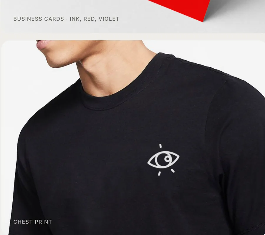 Chest print on a black tee
