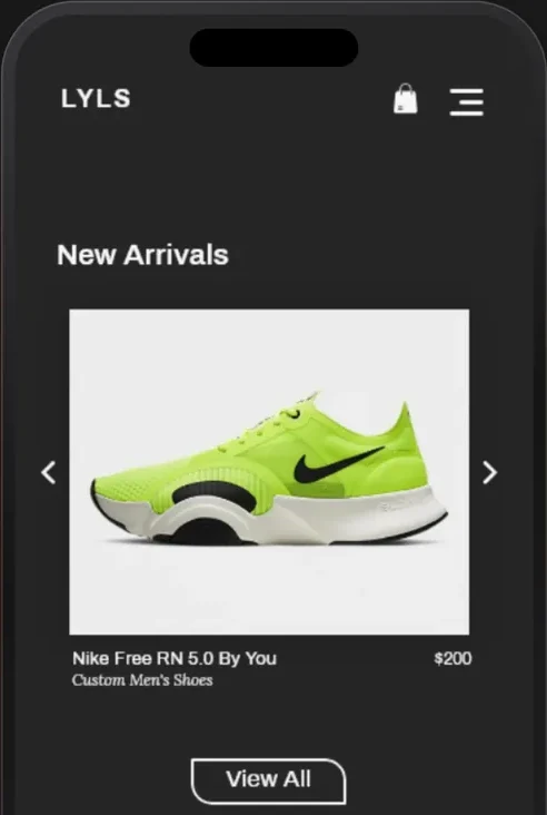 New arrivals screen