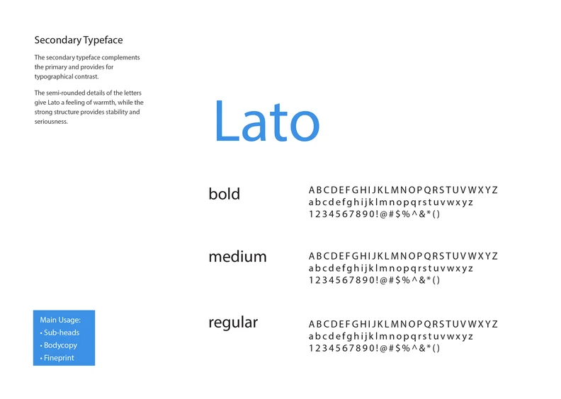 Secondary typeface, Lato