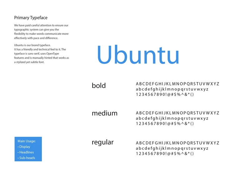 Primary typeface, Ubuntu