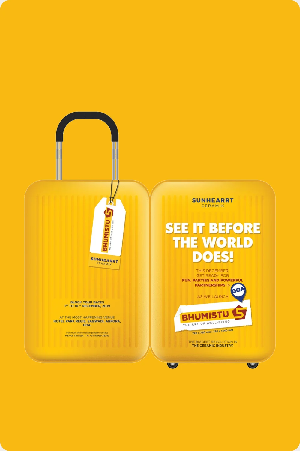 Outside of the suitcase invite