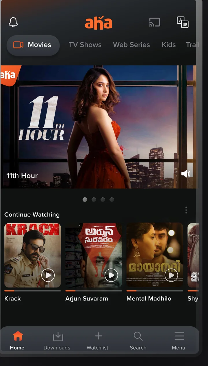 Home, language tab