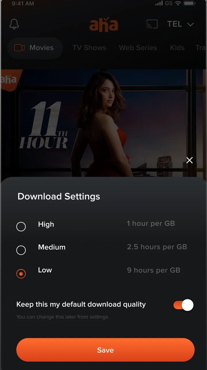 Download settings