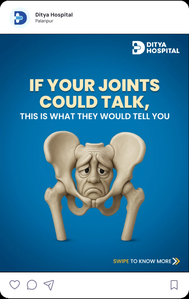 If your joints could talk, post in an Instagram mock-up