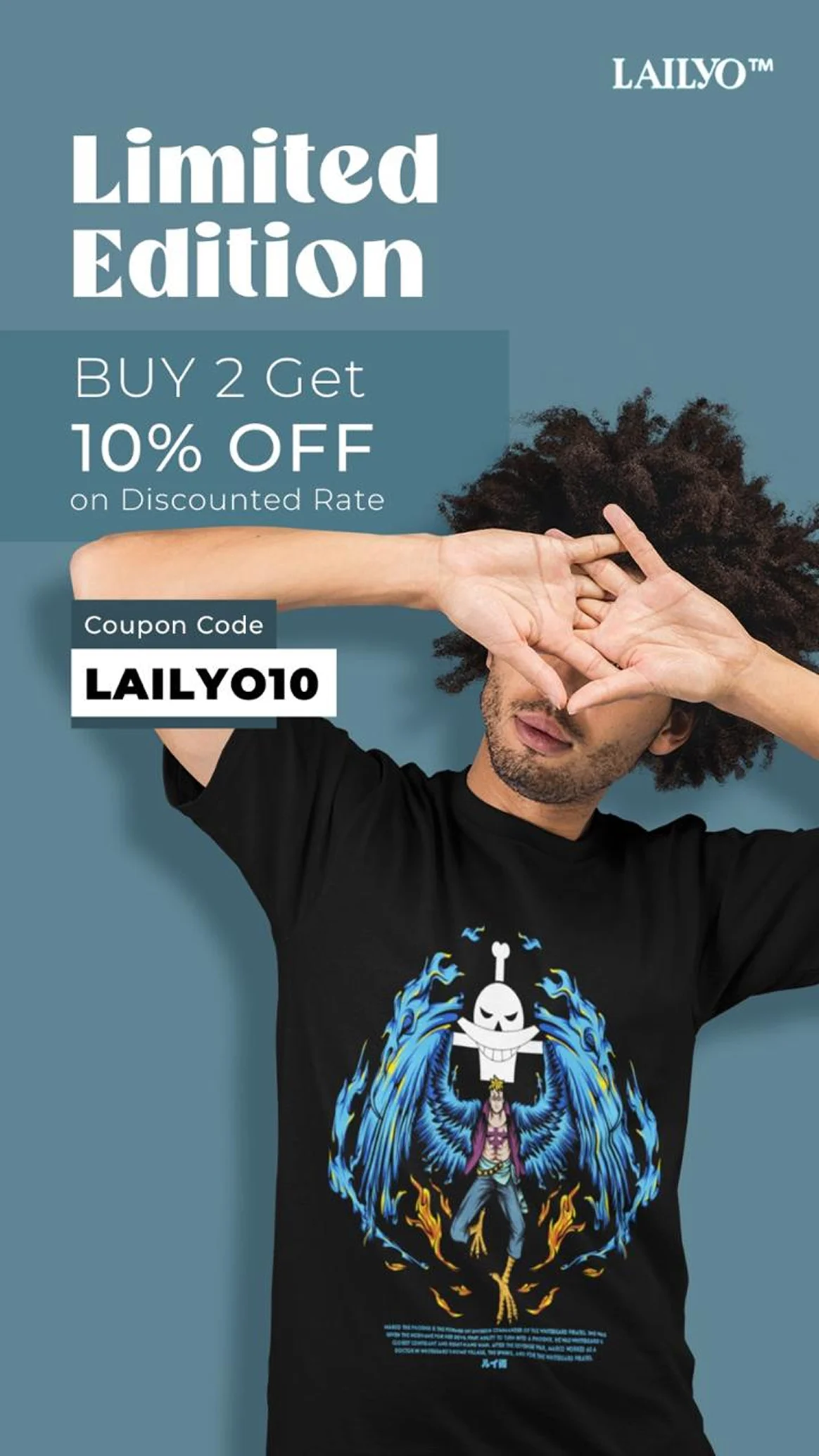 Limited edition story, blue graphic tee