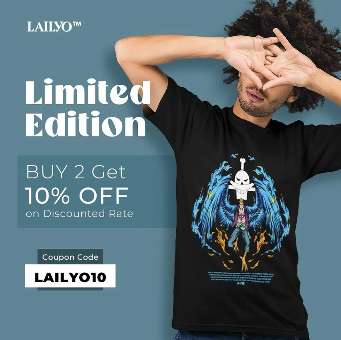 Limited edition post, blue graphic tee