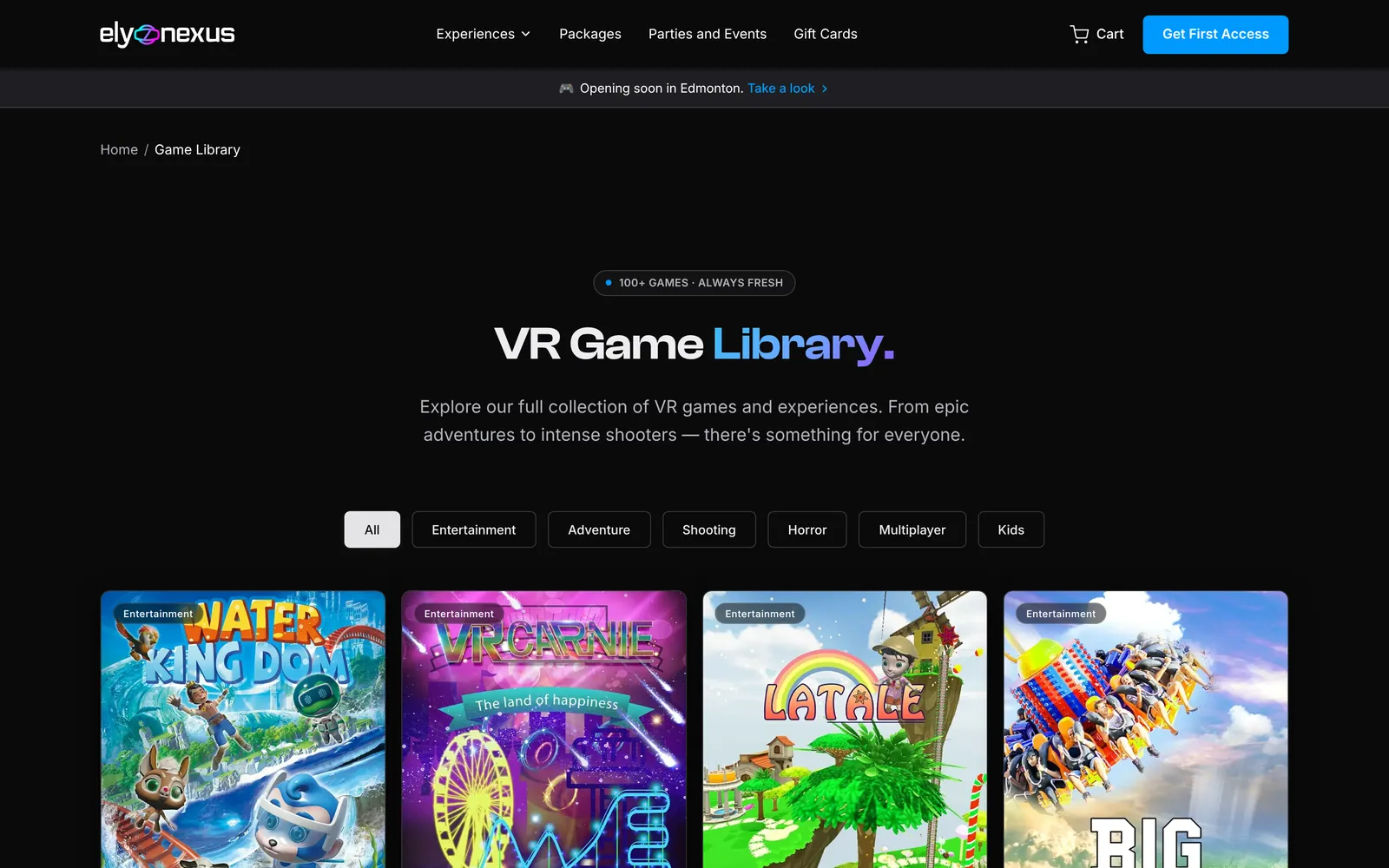 Game library page