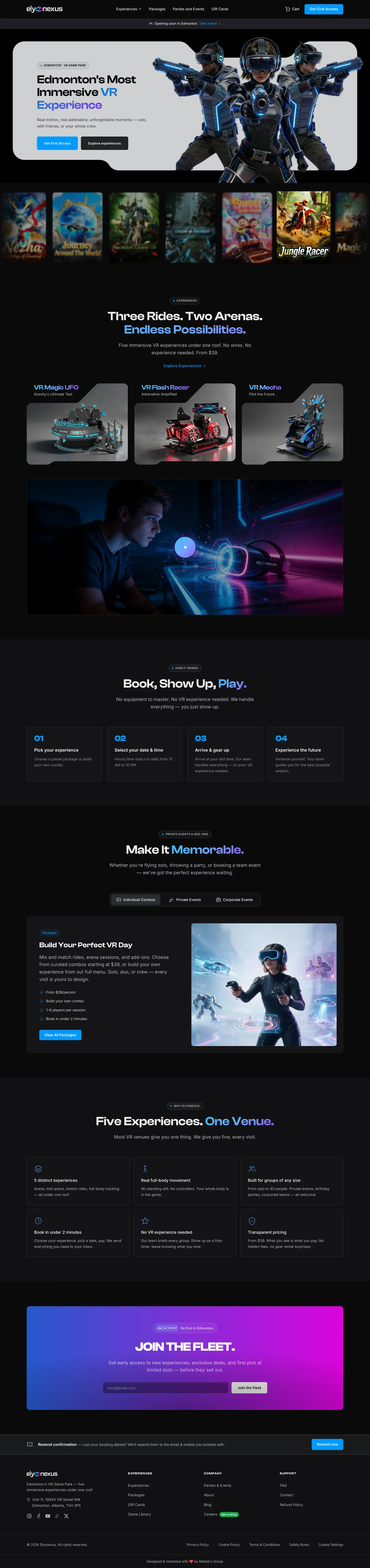 Full Elyonexus homepage design