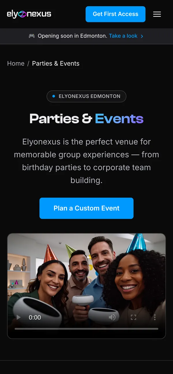 Mobile events page