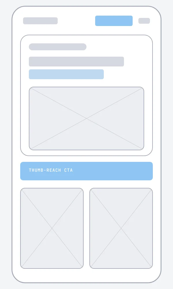 Mobile homepage wireframe