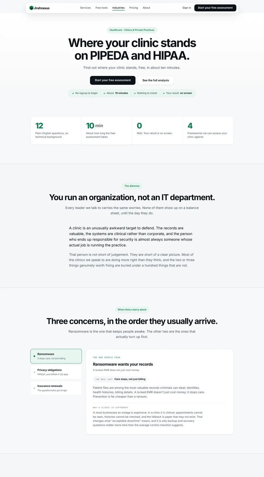 Healthcare industry page