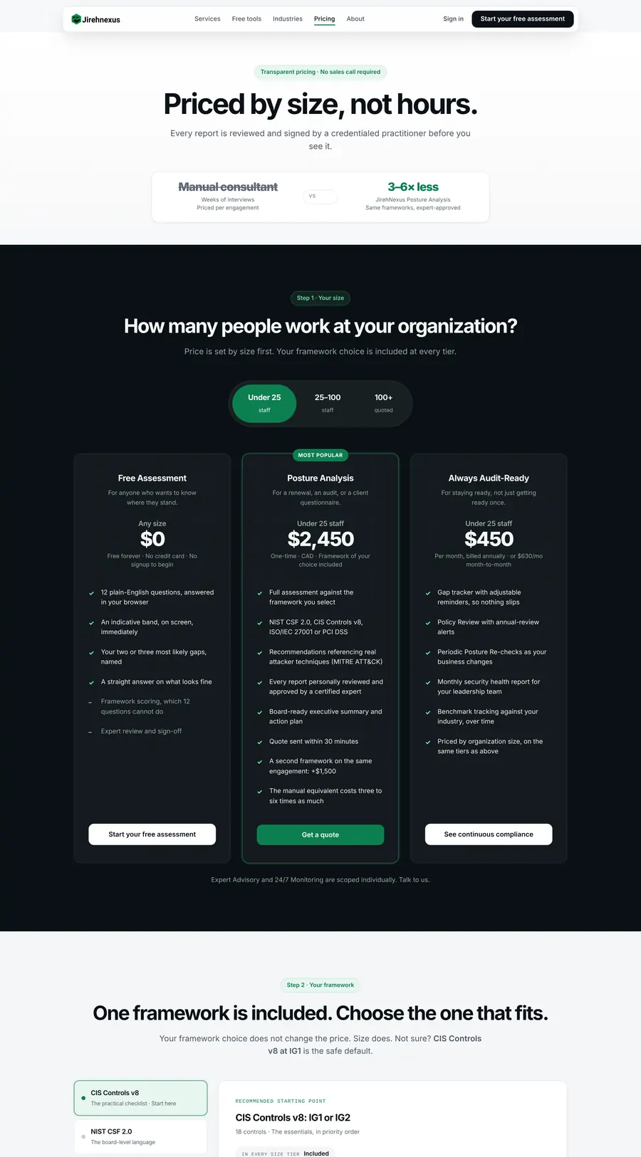 Pricing page