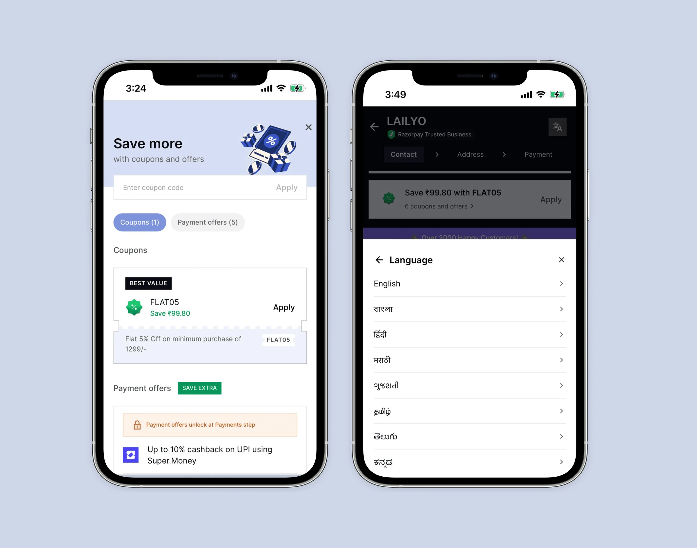 Checkout with auto-applied coupons
