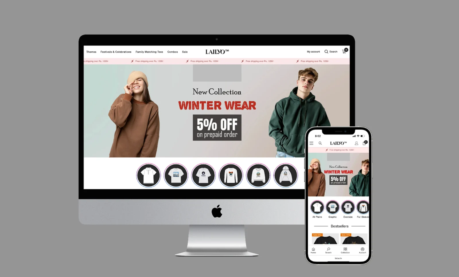Lailyo ecommerce website design