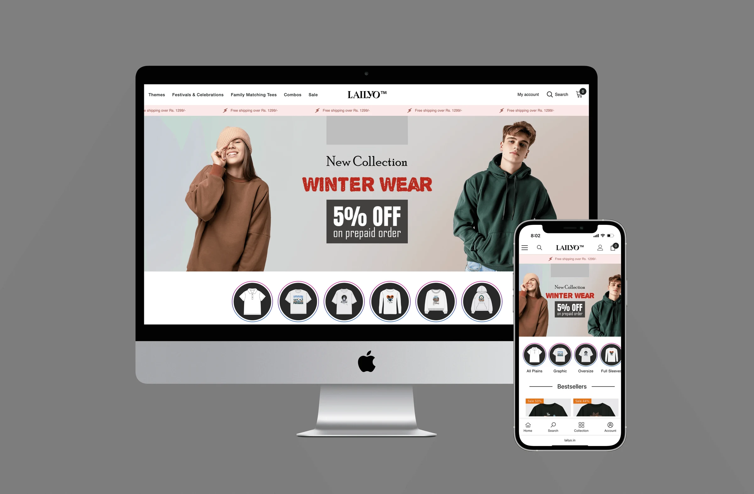 Lailyo store on laptop and phone