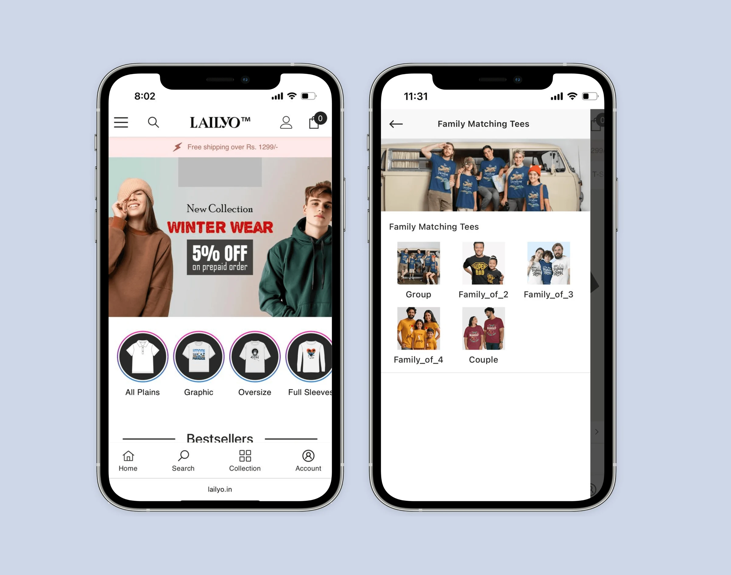 Lailyo home page on mobile