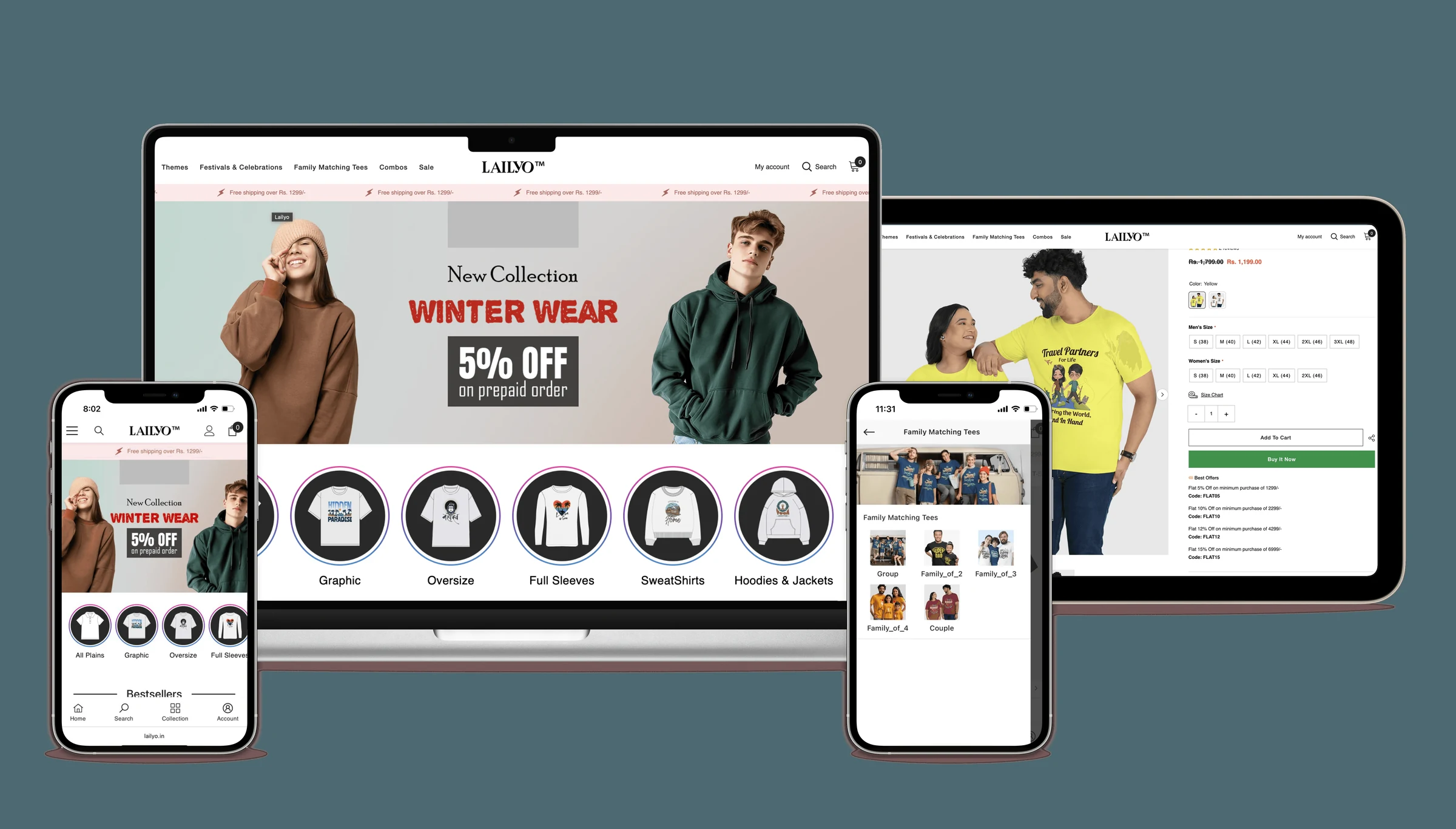Lailyo across desktop, tablet and mobile